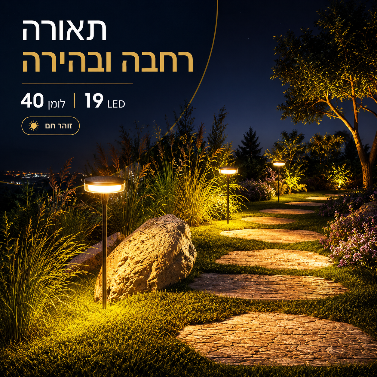 סט מנורות שביל סולאריות מתנדנדות ברוח – 2/6 יחידות IP65