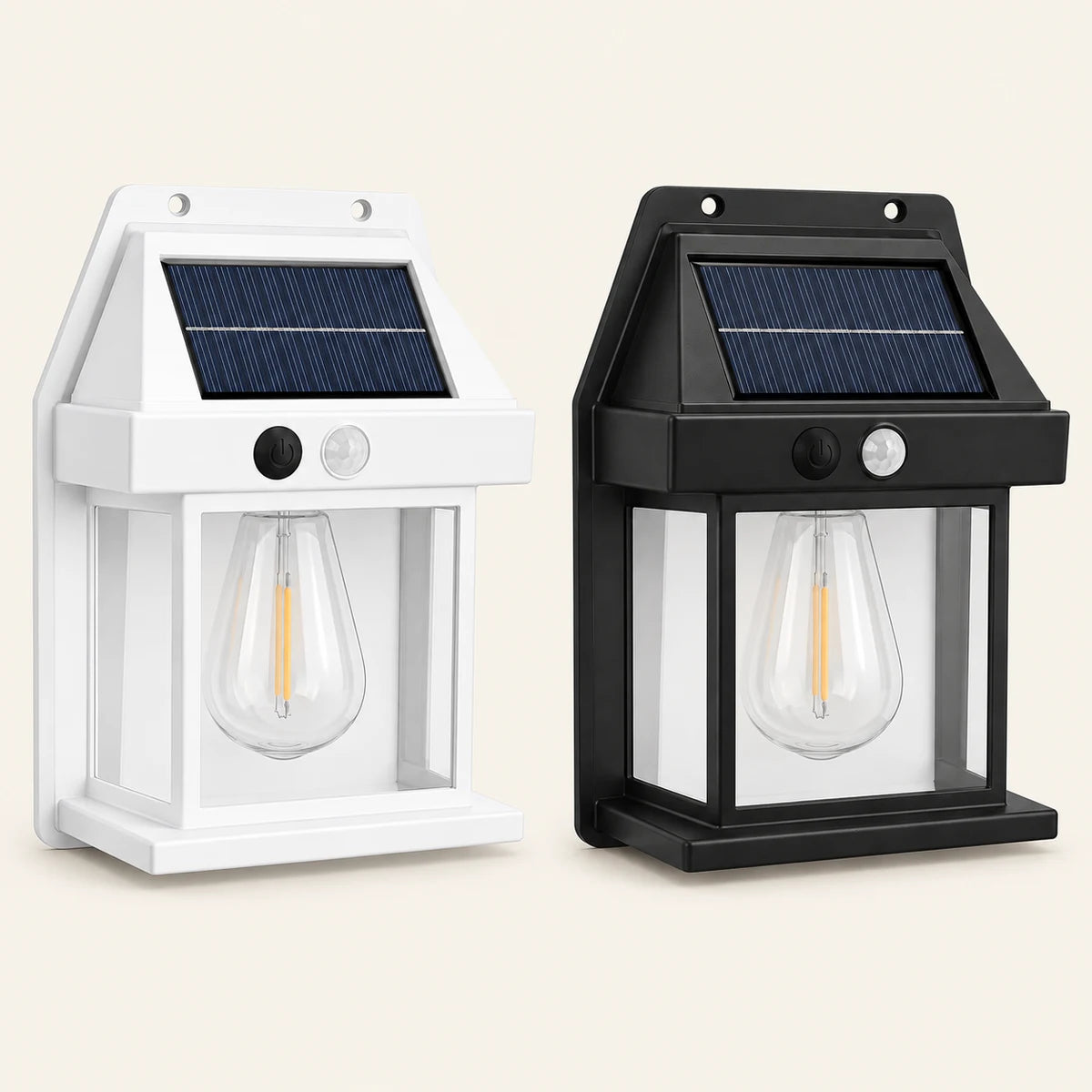 מנורת קיר סולארית LED עם חיישן תנועה – עמידה למים IP65